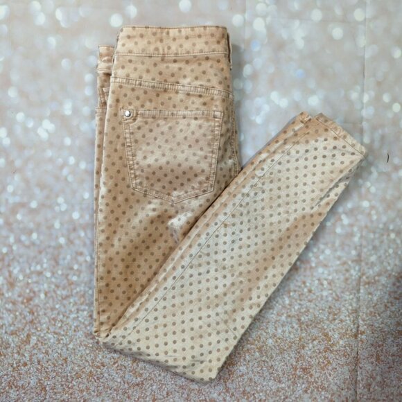 Pilcro and the Letterpress Polka Dot Velour High Rise Skinny Jeans, Women's 25 - Picture 3 of 10